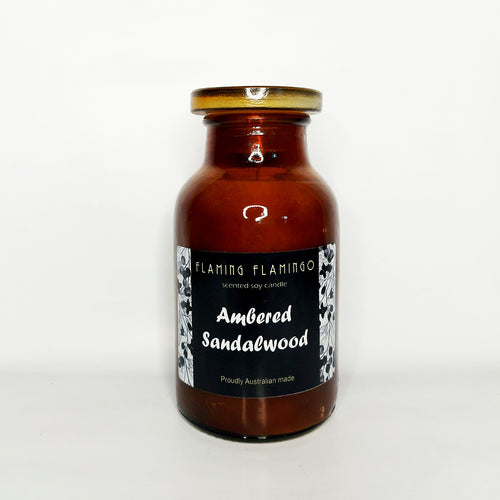 AMBERED SANDALWOOD - Apothecary jar - flaming flamingo 
