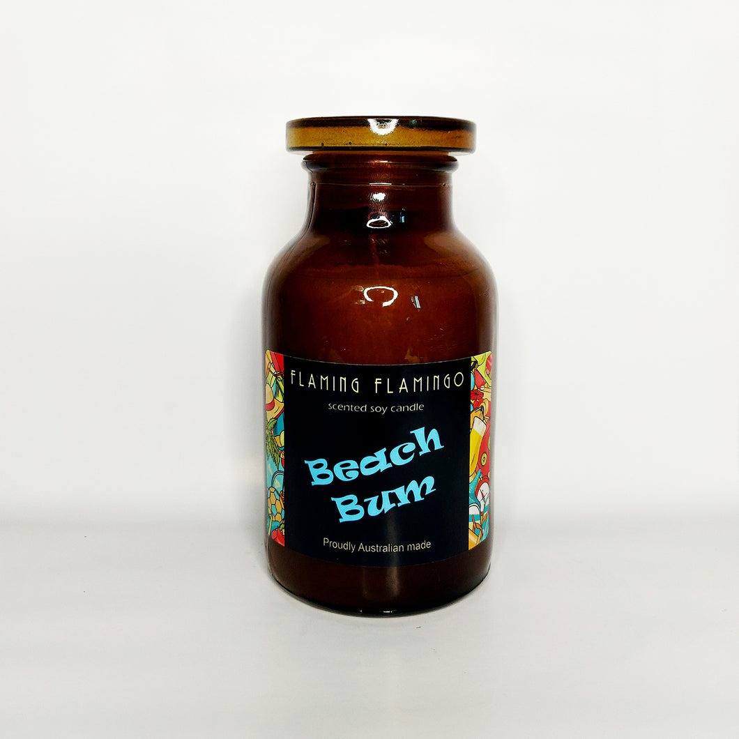 BEACH BUM -masculine scent - Apothecary jar - flaming flamingo 