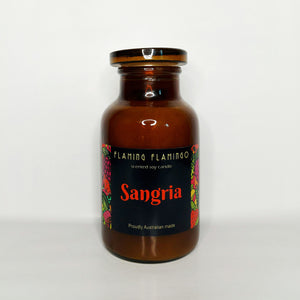 SANGRIA -fresh tropical fruit - Apothecary jar - flaming flamingo 