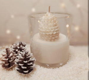 Pine cone candle